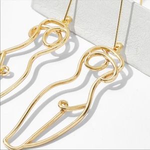 Urban Outfitters Jewelry - LAST SET Wire Sculpted Nude Lady Gold Earring Urban Outfitters Jewelry - LAST SET Wire Sculpted Nude Lady Gold Earring